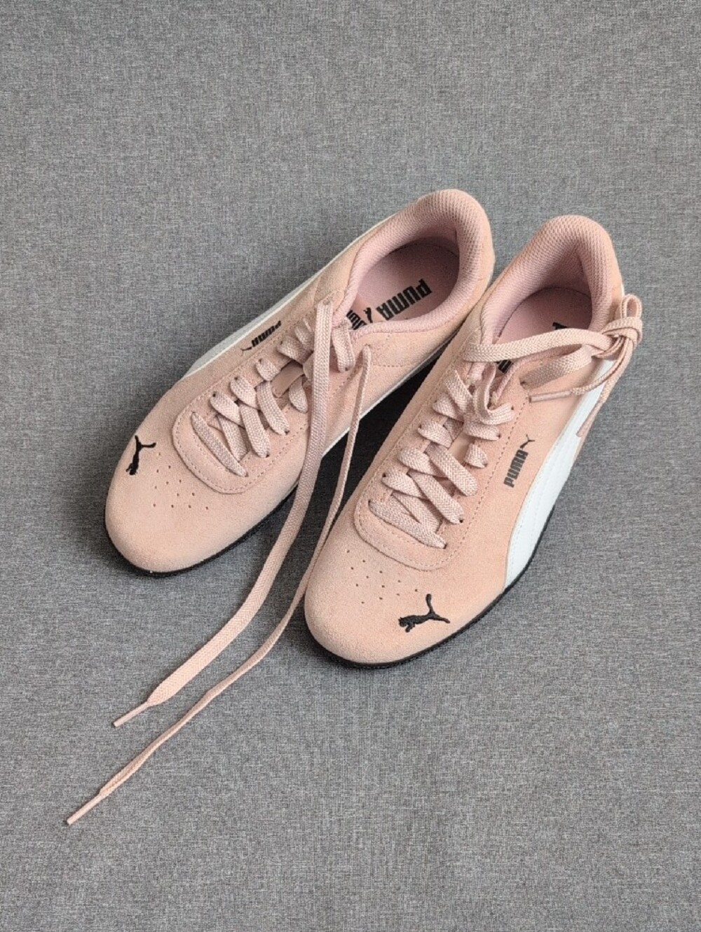 Puma Women’s Soft Pink Suede Sneakers with White Formstrip